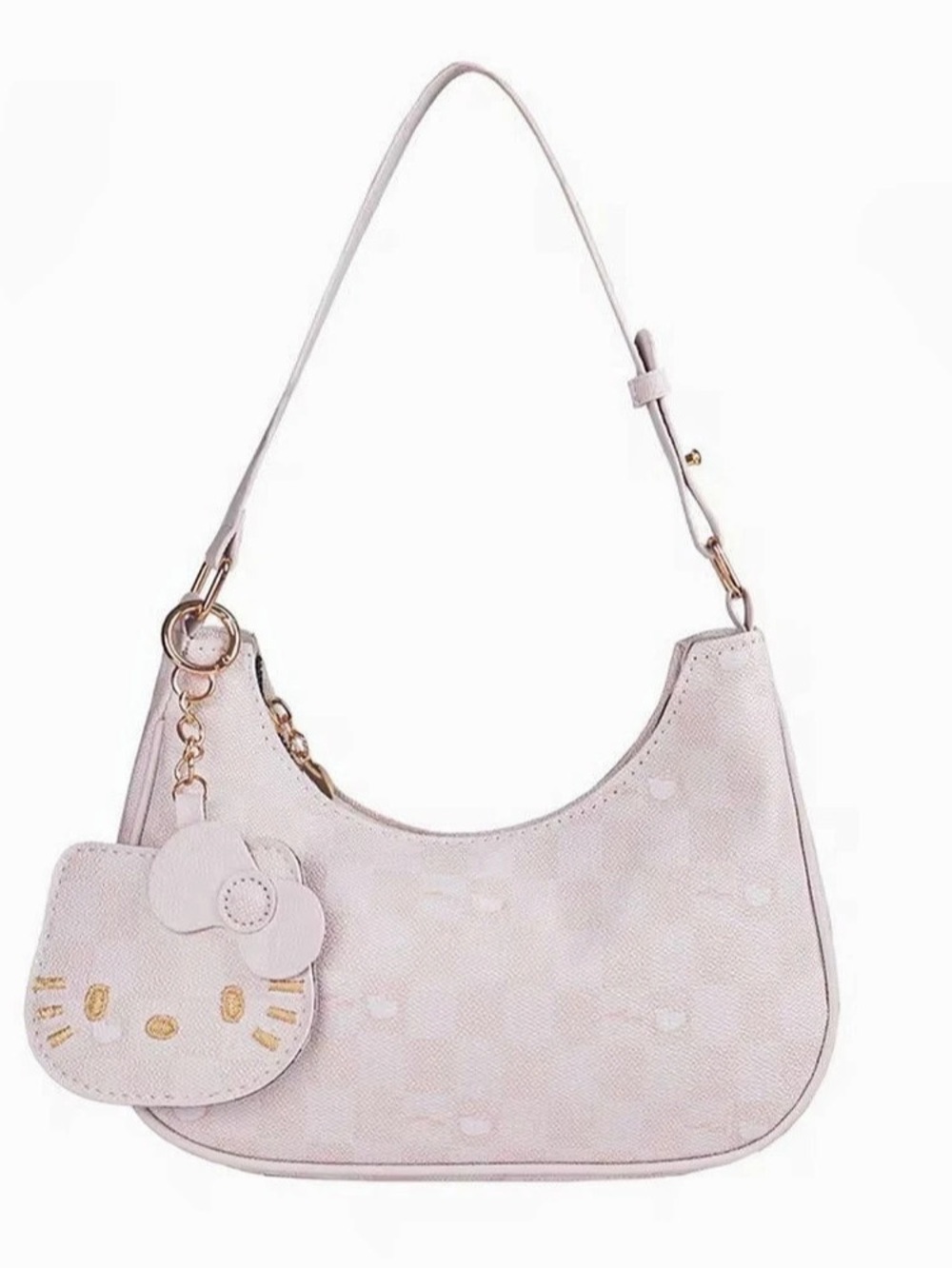 New Pink Checkered Shoulder Bag